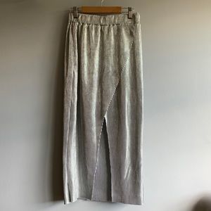Anthropologie Silver Midi Skirt